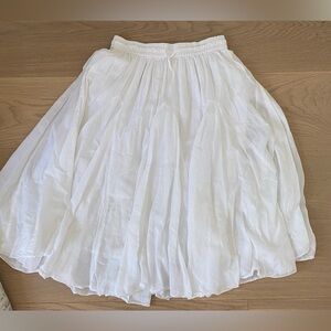 A-line White Cotton Skirt
